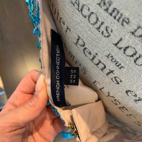 French connection turquoise beaded Cocktail dress - Picture 3 of 3